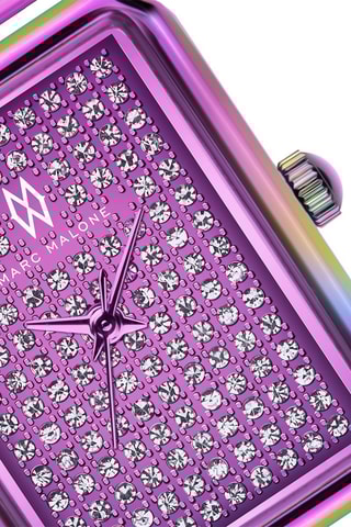 Montre à quartz en cuir - Blanc et violet