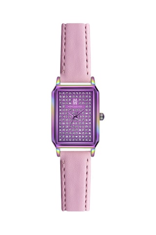 Montre à quartz en cuir - Rose et violet
