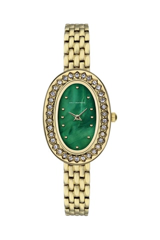 Montre à quartz en acier - Doré et vert