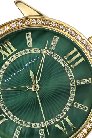 Reloj de cuarzo de acero chapado en ion de oro amarillo