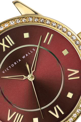 Reloj de cuarzo de acero chapado en ion de oro amarillo