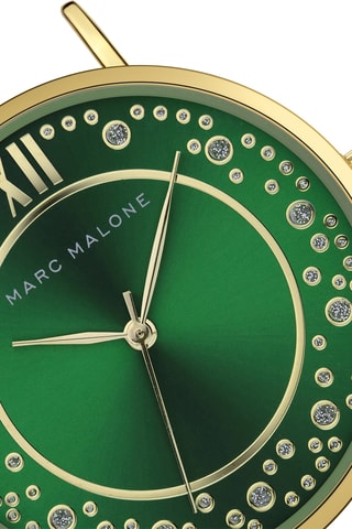 Reloj de cuarzo de acero chapado en ion de oro amarillo