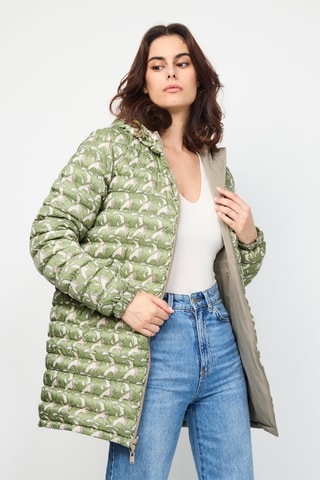 Blusão reversível Roma Monogram - Bege e verde