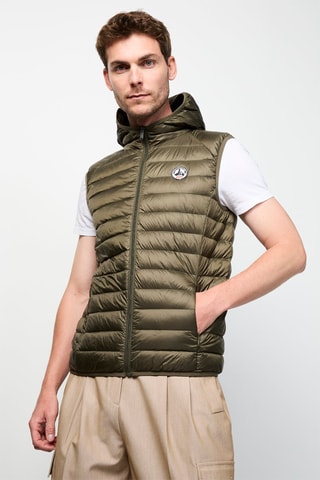 Colete acolchoado com capuz Pat - Caqui