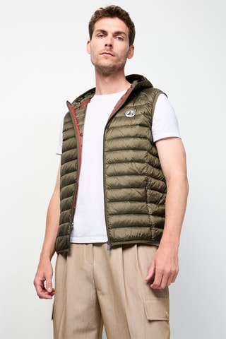 Colete acolchoado com capuz Pat - Caqui
