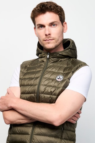 Colete acolchoado com capuz Pat - Caqui