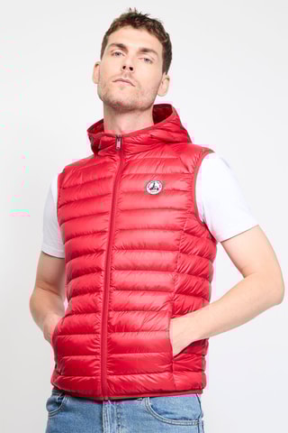 Colete acolchoado com capuz Pat - Vermelho