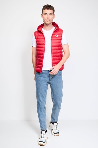 Colete acolchoado com capuz Pat - Vermelho