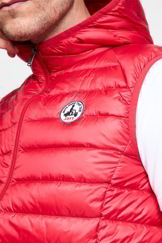 Colete acolchoado com capuz Pat - Vermelho