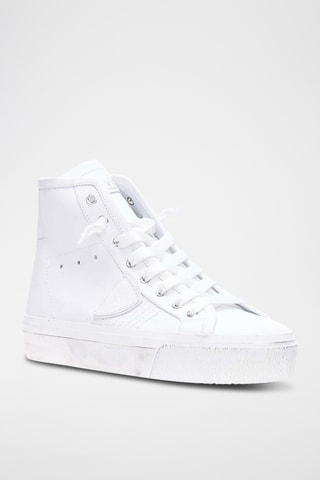 Baskets montantes en cuir - Blanc