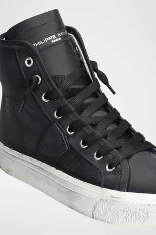 Baskets montantes en cuir - Noir