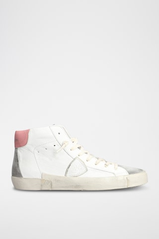 Baskets montantes en cuir - Blanc