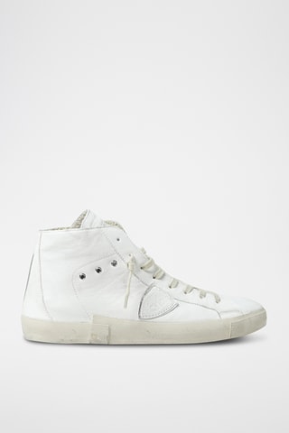 Baskets montantes en cuir - Blanc