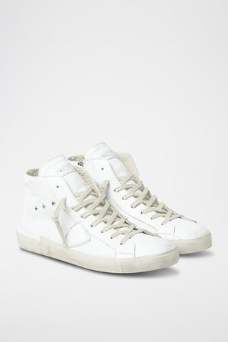 Baskets montantes en cuir - Blanc