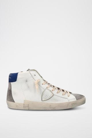 Baskets montantes en cuir - Blanc