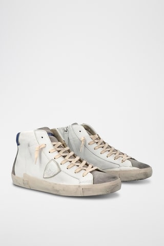 Baskets montantes en cuir - Blanc