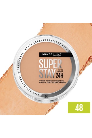 Base de maquillaje vegana polvos waterproof híbrida 24 h Superstay - N.° 48 - 9 g