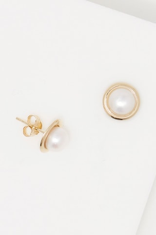 Oorbellen Barcelona Geelgoud en Cultivéparels