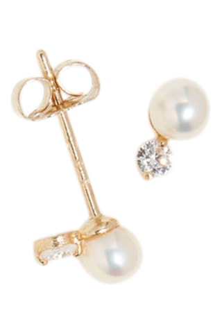 Oorbellen Uni Geelgoud en Cultivéparels