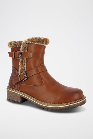 Gevoerde Enkellaarzen Lea - Camel