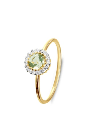 Ring - Zilver Doublé Geelgoud en Amethist