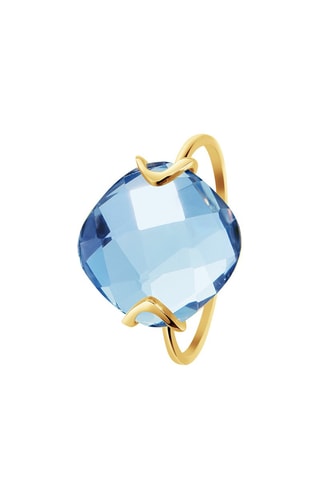 Ring Zilver, Kwarts en Doublé Geelgoud