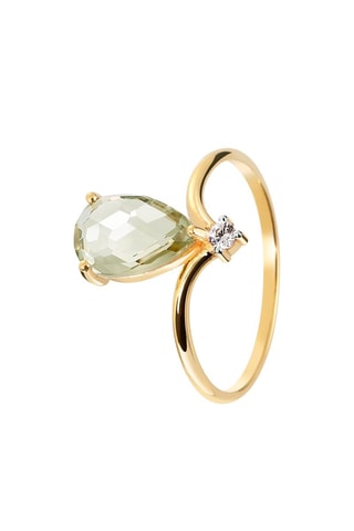 Ring - Zilver Doublé Geelgoud en Amethist