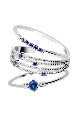 3 Ringen - Zilver, Saffieren en Tsjechische Kristallen