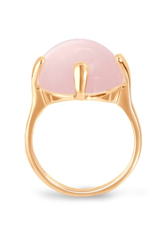 Ring Zilver Doublé Roségoud en Kwarts