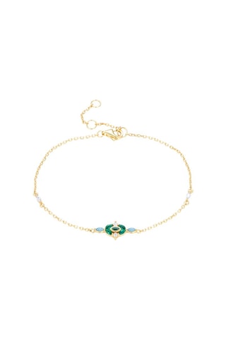 Armband - Zilver Doublé Geelgoud, zirkonia's, smaragden en spinellen