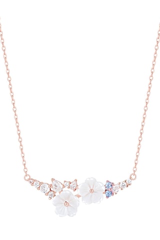 Ketting - Roséverguld Zilver en parelmoer