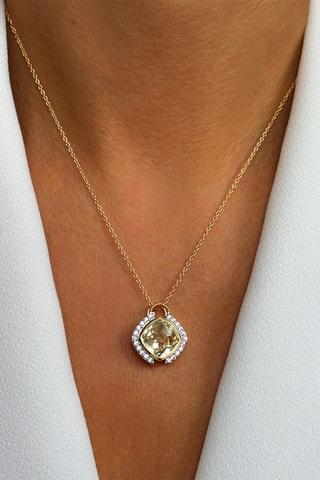 Ketting - Zilver Doublé Geelgoud en Amethist