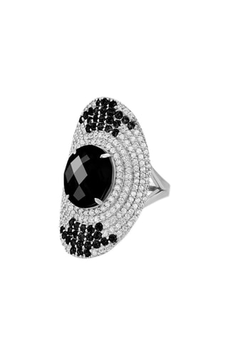 Ring Zilver, Onyx en Spinellen