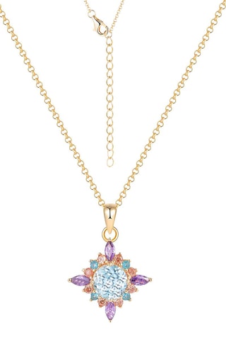 Ketting - Zilver, Topazen en Amethisten