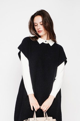 Vestido jersey oversize  - Negro