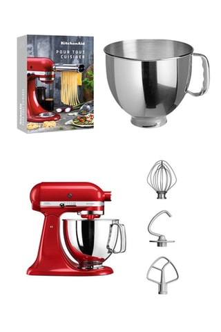 Robot pâtissier multifonctions Artisan 5KSM125EER - 4,8 l + Bol pour robot pâtissier en acier inoxydable et Livre "Pour tout cuisiner"