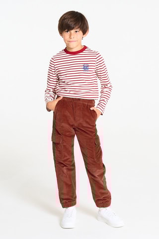 Pantalón cargo de pana - Rojo teja - Okaïdi