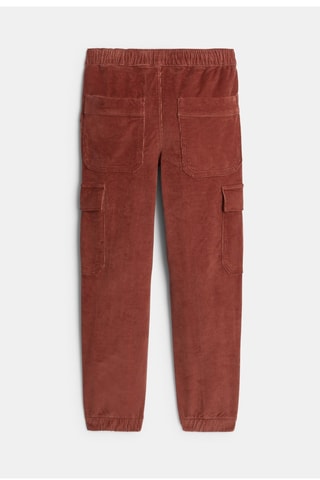 Pantalón cargo de pana - Rojo teja - Okaïdi