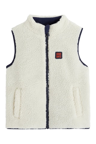 Chaleco reversible - Blanco y azul marino - Okaïdi