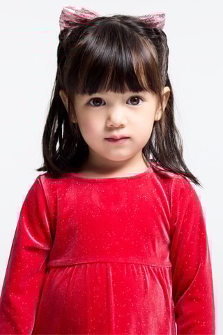 Vestido de terciopelo - Rojo - Obaïbi