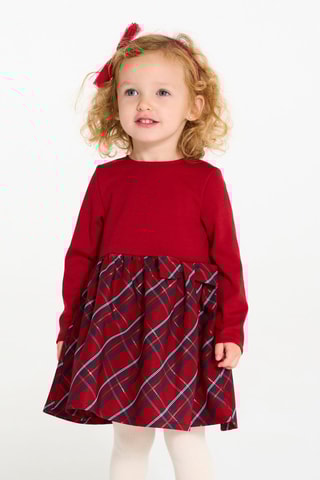 Vestido efecto doble prenda - Rojo - Obaïbi