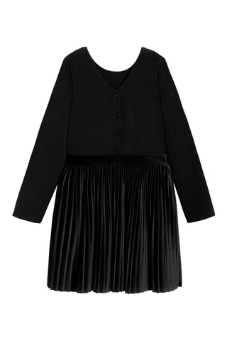 Vestido plisado - Negro - Okaïdi