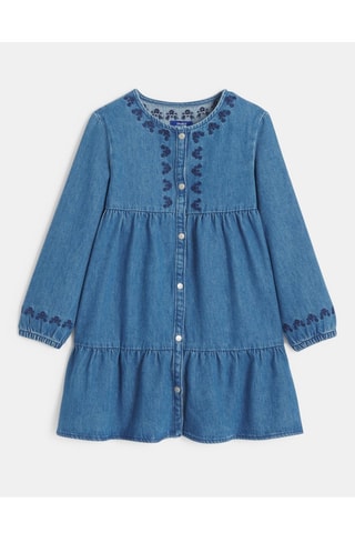 Vestido camisero vaquero - Azul marino - Okaïdi