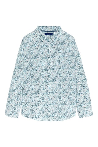 Camisa de lino - Blanco y verde - Okaïdi