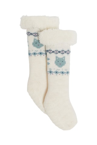 Calcetines antideslizantes - Celeste y blanco - Obaïbi