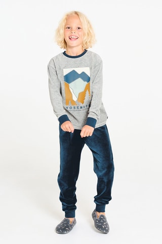 Pijama de terciopelo - Gris jaspeado - Okaïdi