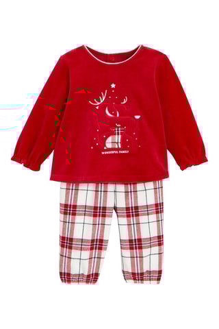 Pelele efecto doble prenda - Rojo y blanco - Obaïbi