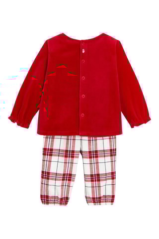 Pelele efecto doble prenda - Rojo y blanco - Obaïbi