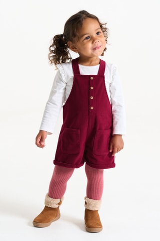 Camiseta y peto corto de terciopelo - Rosa - Obaïbi