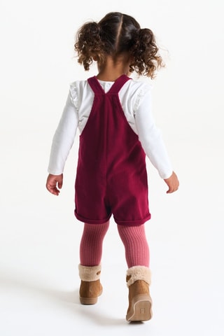 Camiseta y peto corto de terciopelo - Rosa - Obaïbi